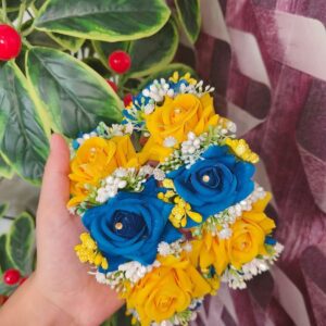 Midnight Blue & Canary Yellow Gajras