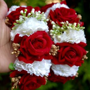 Royal Crimson & White Floral Gajras