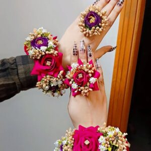 Royal Purple & Fuchsia Bloom Gajra set