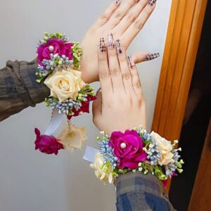 Velvet Magenta & Cream Pearl Gajras