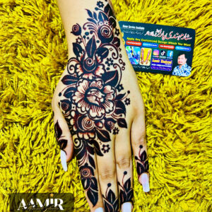 Arabic Bold Floral Rose Party Mehndi Design
