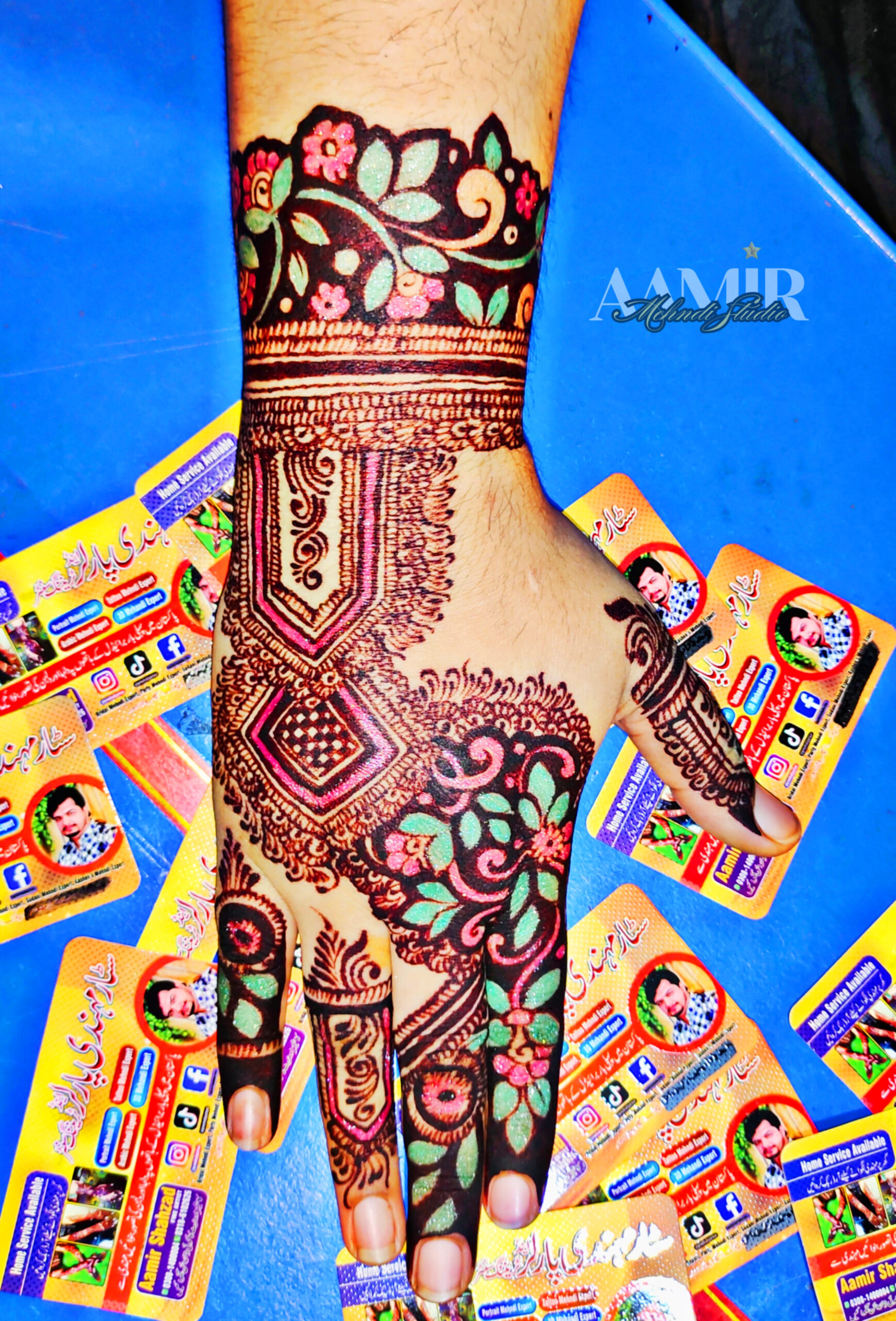 Mixed Colored Mehndi Design