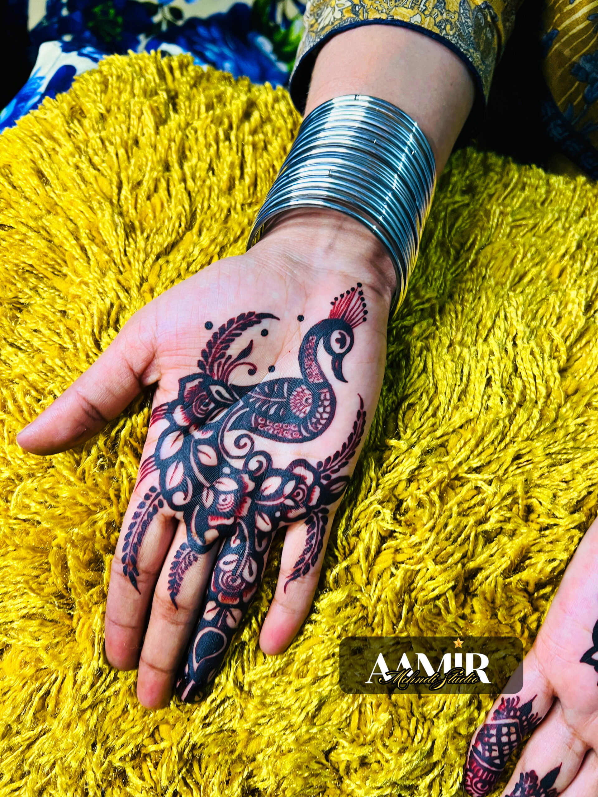 Peacock Elegance Party Mehndi - Image 2