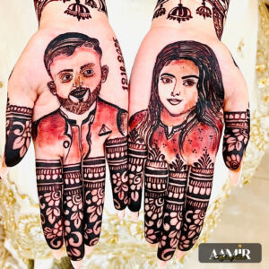 Eternal Couple Portrait Bridal Mehndi