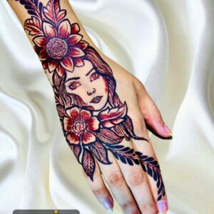 Artistic Portrait Floral Luxe Mehndi